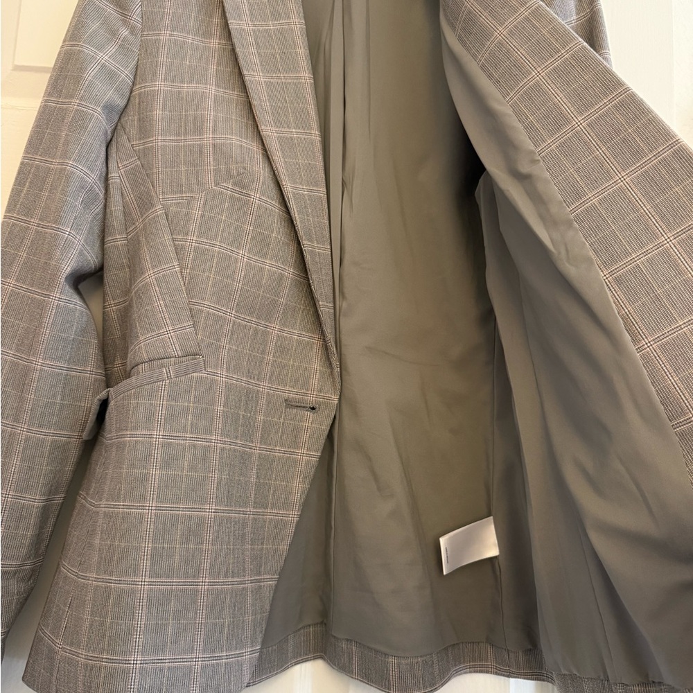 Express Editor One Button Plaid Blazer - image 3